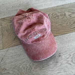 New Orleans Bourbon Street Cap Dad Hat in Faded Orange